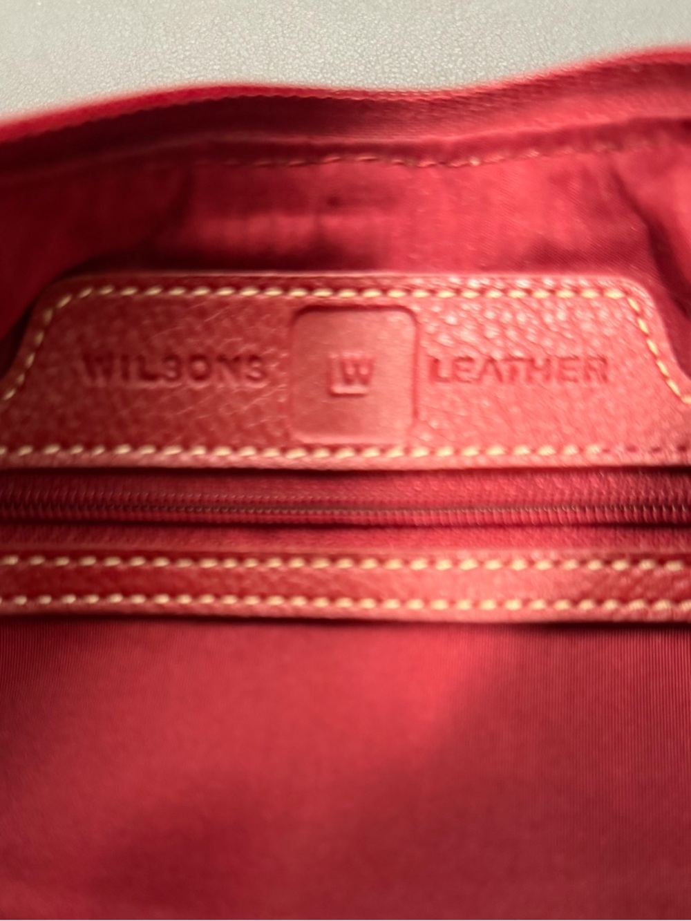Wilsons Leather Red Mini Shoulder Bag Braided Strap Y2K - Picture 8 of 9